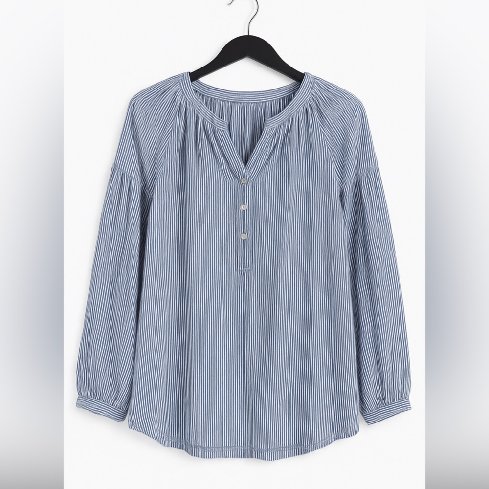 J. Jill Blue Striped Long SLEEVETop